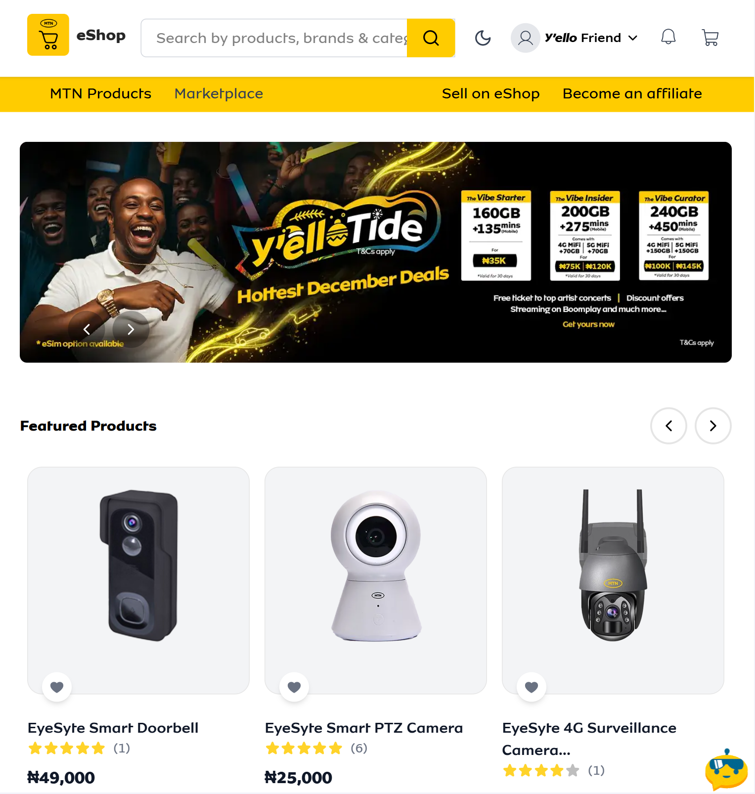 MTN EShop Marketplace Development & Multi-Merchant